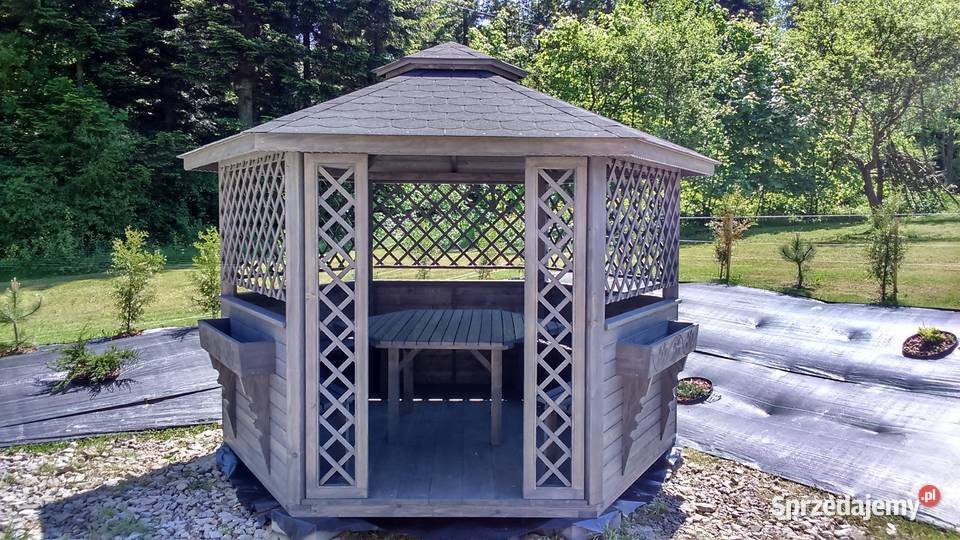 Altana ogrodowa drewniana sześciokątna Wiata Nowy Sącz