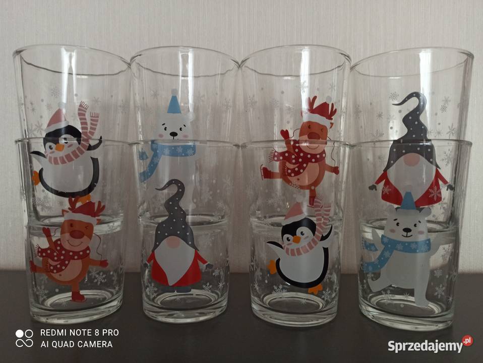 Szklanki PRL Warpechy Stare