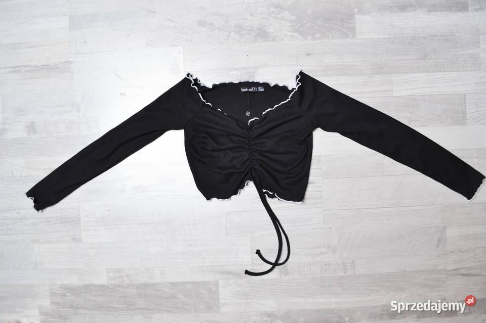 boohoo S bluzka hiszpanka na długi rękaw krótka Toruń