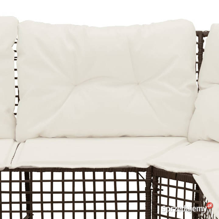 Narożna sofa ogrodowa z poduszkami i podnóżkiem mazowieckie Warszawa