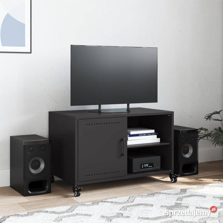 Szafka RTV czarna 68x39x435 stal WM846668 Warszawa