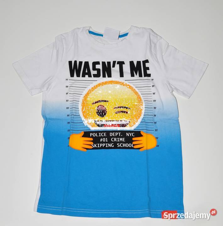 Tshirt koszulka emotikon emoji cekiny 134 140 uniseks mazowieckie Warszawa sprzedam