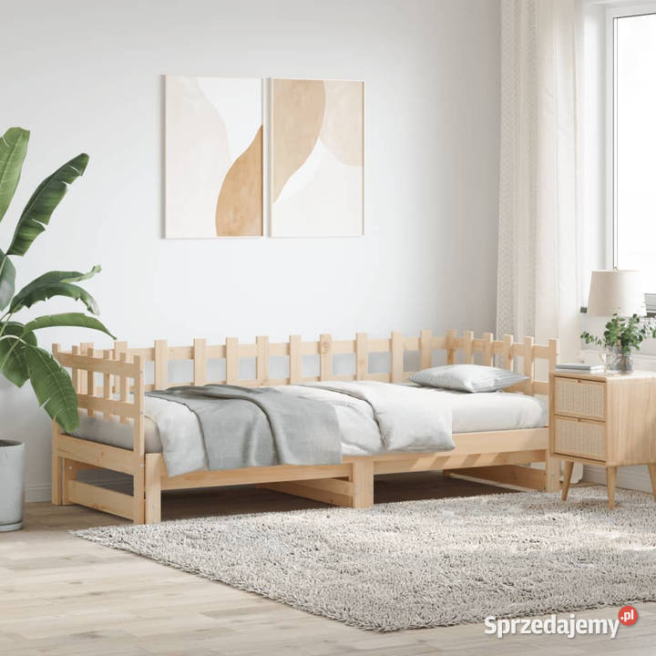 Łóżko rozsuwane 2x90x200 lite drewno sosnowe 203cm Warszawa