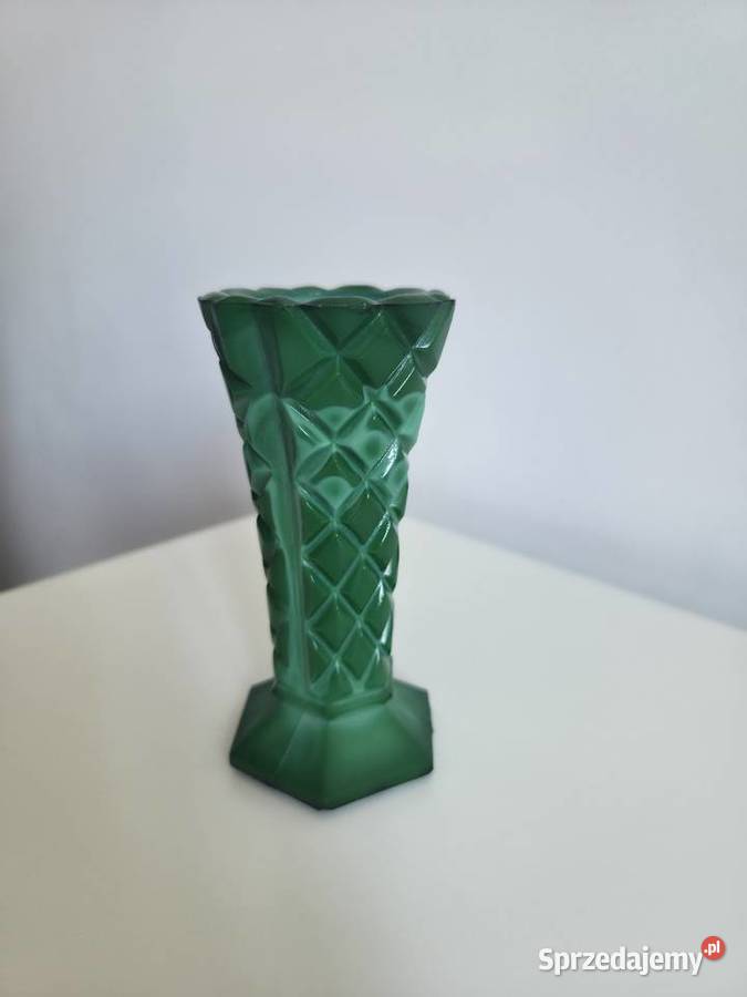 Wazonik szkło malachitowe vintage Poznań