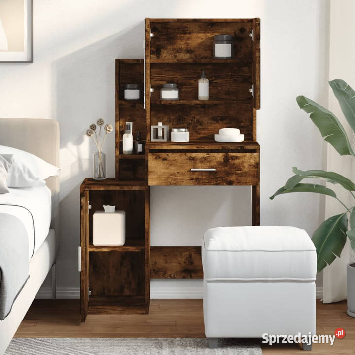 Toaletka z szafką opalany dąb 80x35x132 WM848238