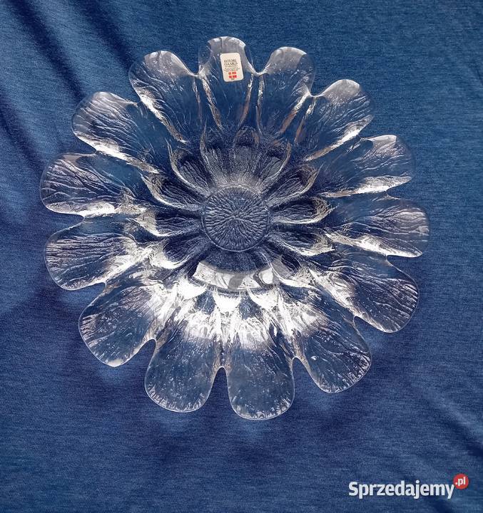 Miska Holmegaard sygnowana szkło mrożone Proj Koźminek