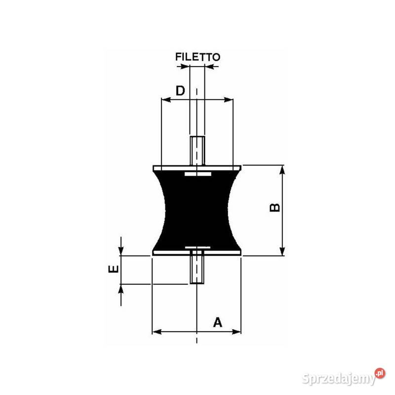 Amortyzator gumowy męskimęski typ A Fi 40x30 mm Kamionna
