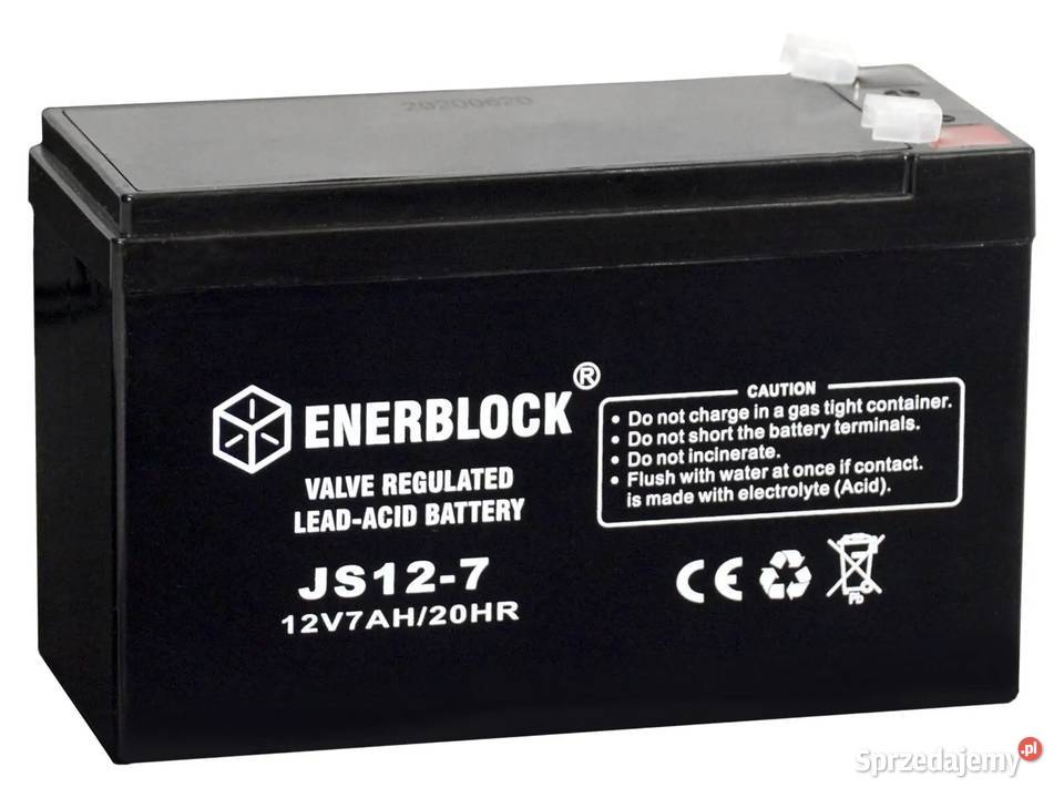 NOWY Akumulator ENERBLOCK AGM JS127 12V 7Ah Pozostałe Wrocław