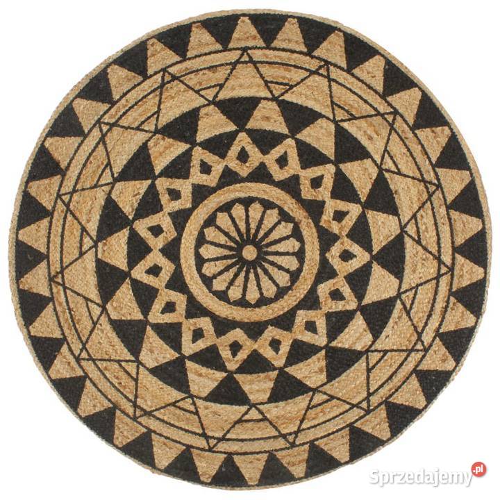 vidaXL Ręcznie wykonany dywanik juta czarny mazowieckie Warszawa sprzedam