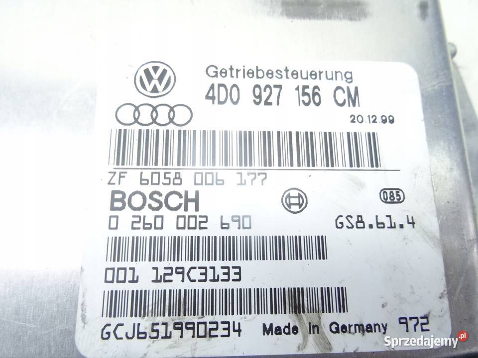 4D0927156 AUDI A8 D2 9902 STEROWNIK SKRZYNI Przemęt