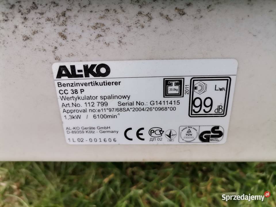 Wertykulator ALKO CC 38 P NA CZĘŚCI Sieklówka sprzedam