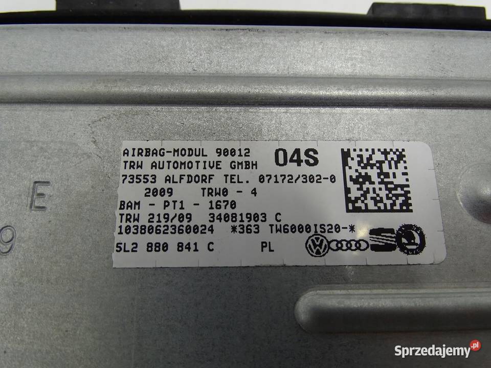 PODUSZKA POWIETRZNA AIRBAG KOLANOWA 5L2880841C