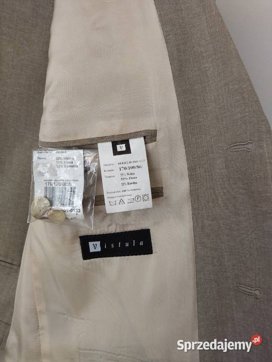 Garnitur męski beżowy letni marki Vistula Odzież wyjściowa Szczecin