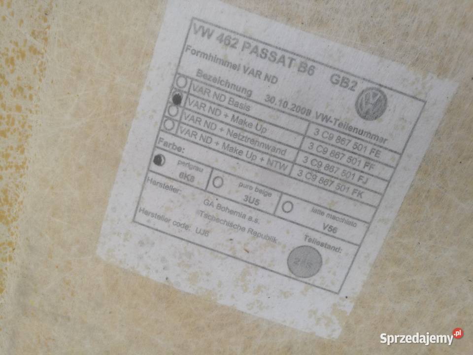 Podsufitka VW Passat B6 kombi Biłgoraj sprzedam