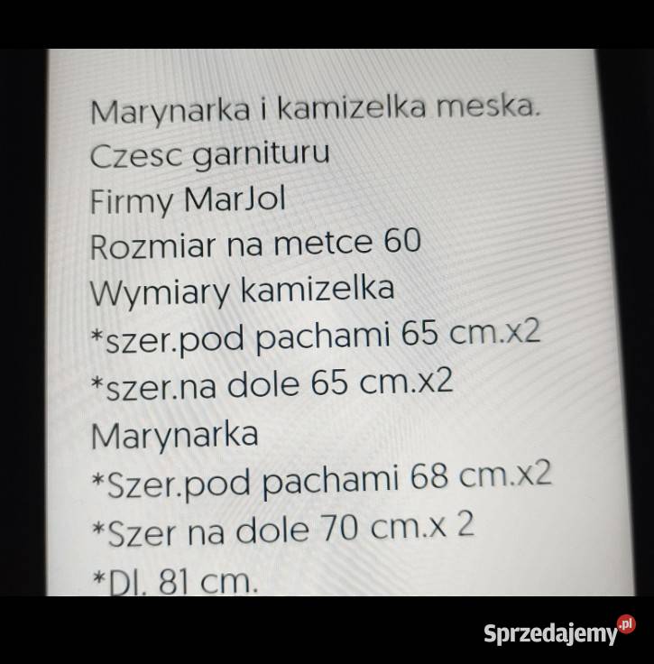 Marynarka i kamizelka meska garnituru Odzież wyjściowa łódzkie