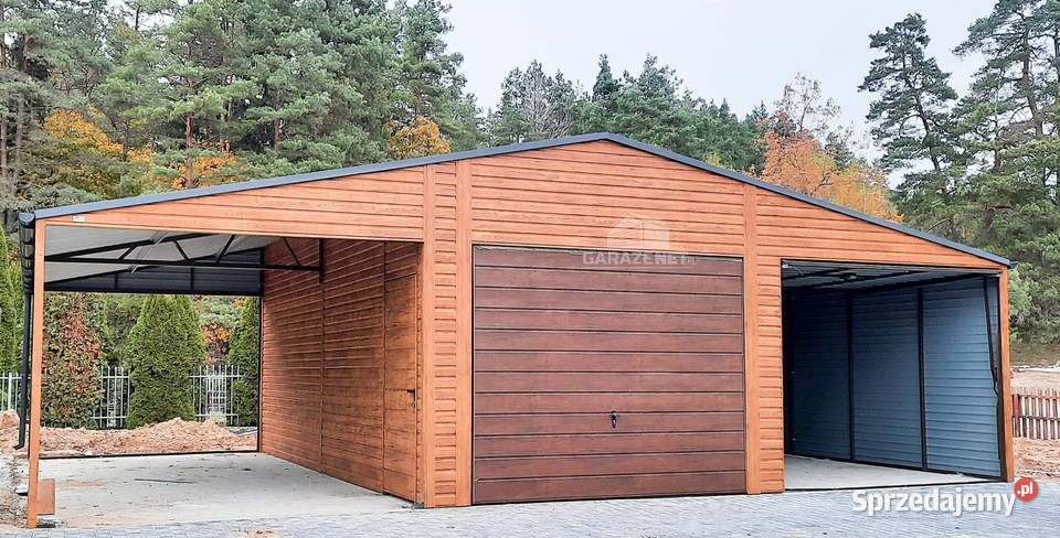 GARAŻ BLASZANY 65m x 6m 3m WIATA DWUSPAD DRZWI Łapanów