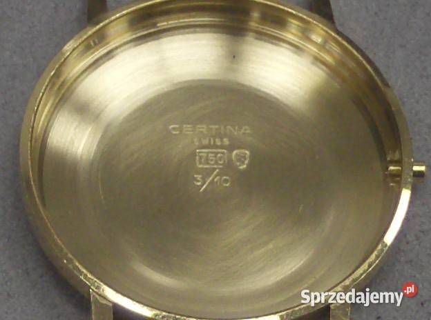 Męski złoty 750 zegarek Certina Art Łódź