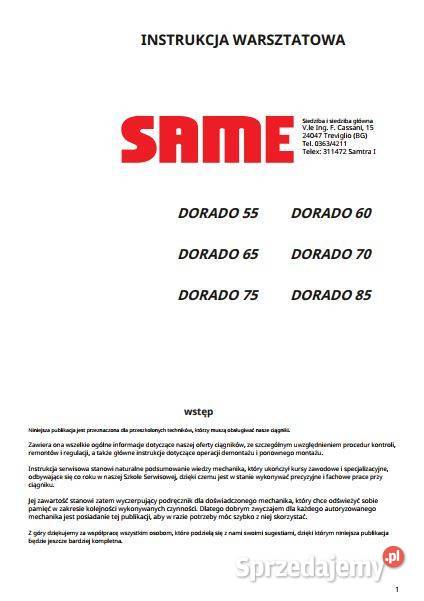 Same Dorado 55 60 65 70 75 85 instrukcja napraw Poradniki, albumy i reportaże Kielce
