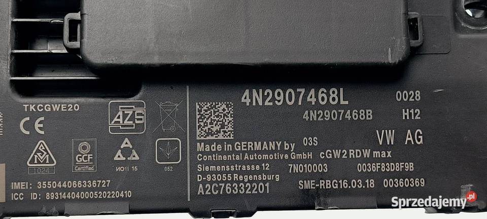 MODUŁ AUDI A8 L D5 4N 4N2907468L GATEWAY Lipno