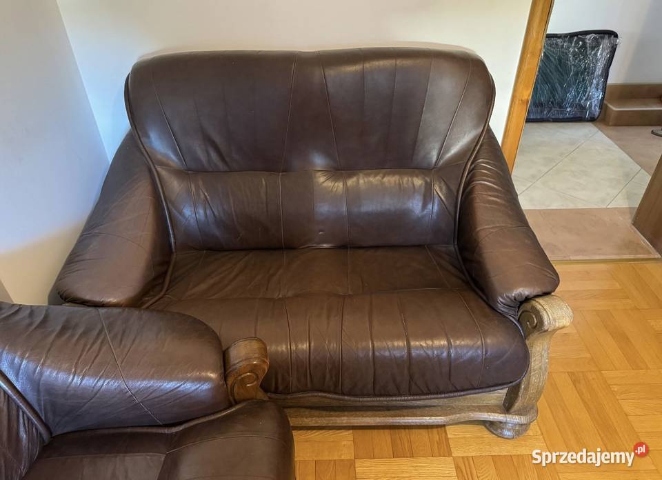 Zestaw kanap skórzanych 321 3 rozkładane na Brzeziny