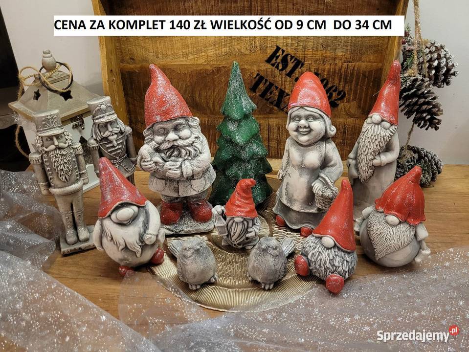 Skrzat świąteczny gnom brodacze z gipsu Boże dolnośląskie Wrocław