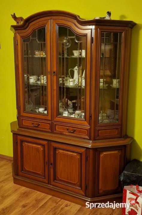 Luksusowa Witryna Mahoniowa Stan Kolekcjonerski 205cm Poznań