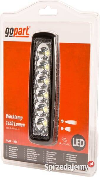 Lampa robocza LED prostokątna 18W 1620lm biała Kamionna sprzedam