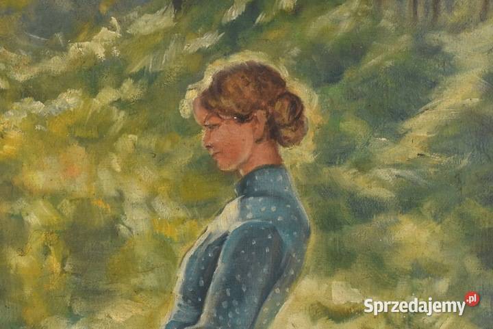 Józef Chełmoński Pejzaż Polskiej Wsi Kobieta z Kraków