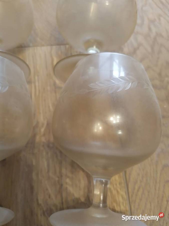 Kieliszek kieliszki PRL do brandy liście martwa Stalowa Wola