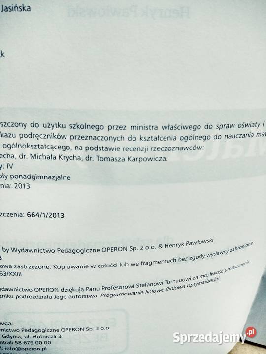 Matematyka ciekawi świata podręcznik operon Warszawa