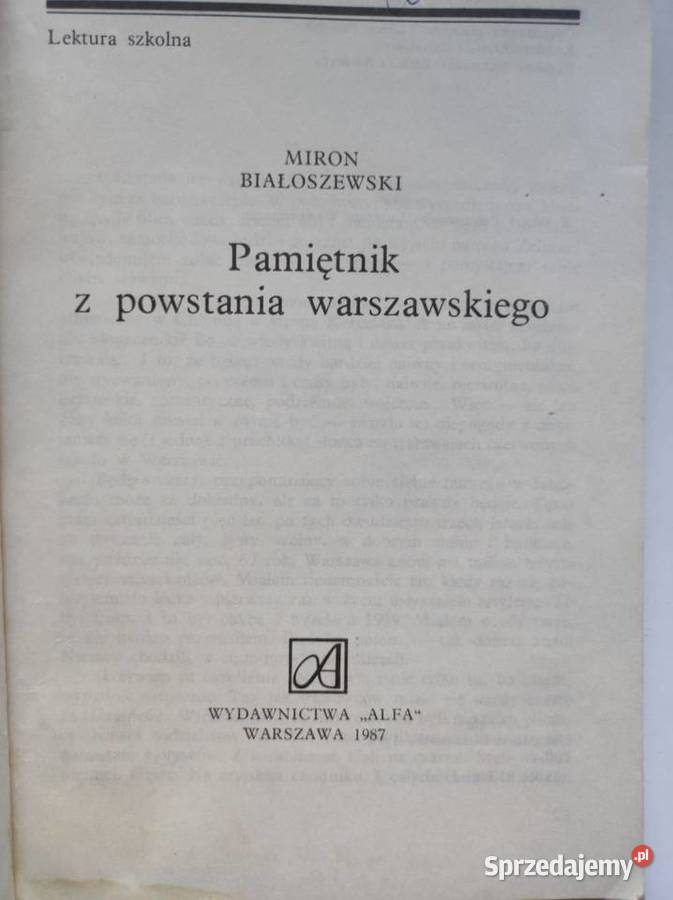 Pamiętnik z Powstania Warszawskiego Miron Kielce