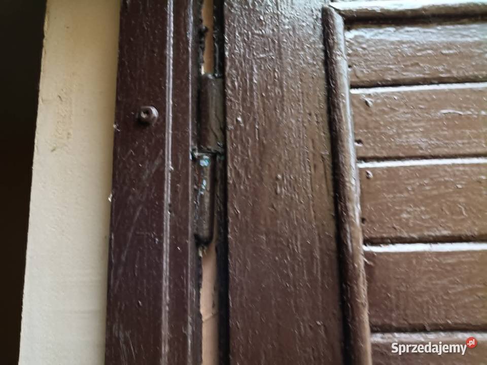 Solidne drzwi drewniane brązowe zewnętrzne Drzwi zewnętrzne Łódź sprzedam