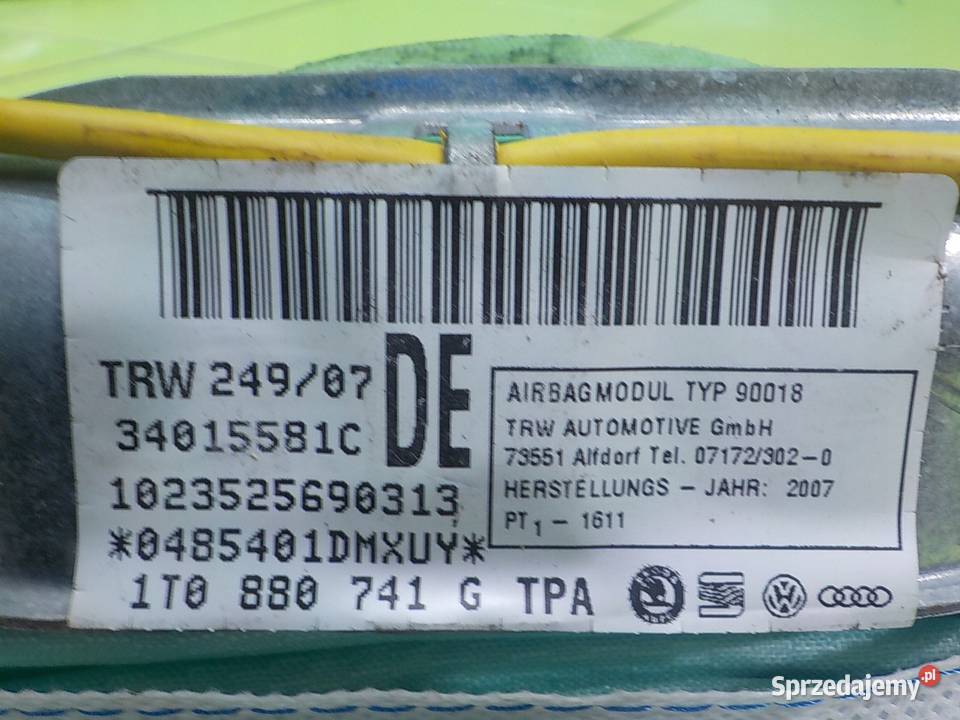 VW TOURAN I LIFT 08r 5D kurtyna powietrzna lewa mazowieckie Suków