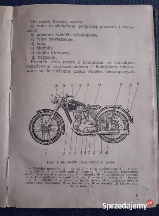 Książka Motocykl Iż 49 Wydawnictwo MON 1955 r Koźminek sprzedam