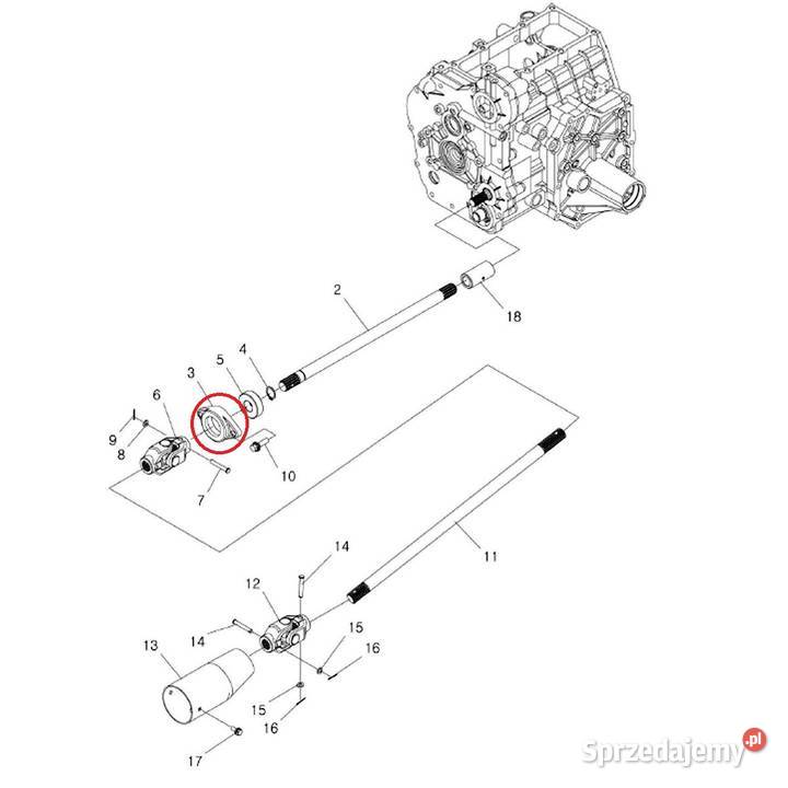 Uchwyt łożyska LS MT 125 LS XJ 25 TRG380 LS Skrzynia biegów Tajęcina