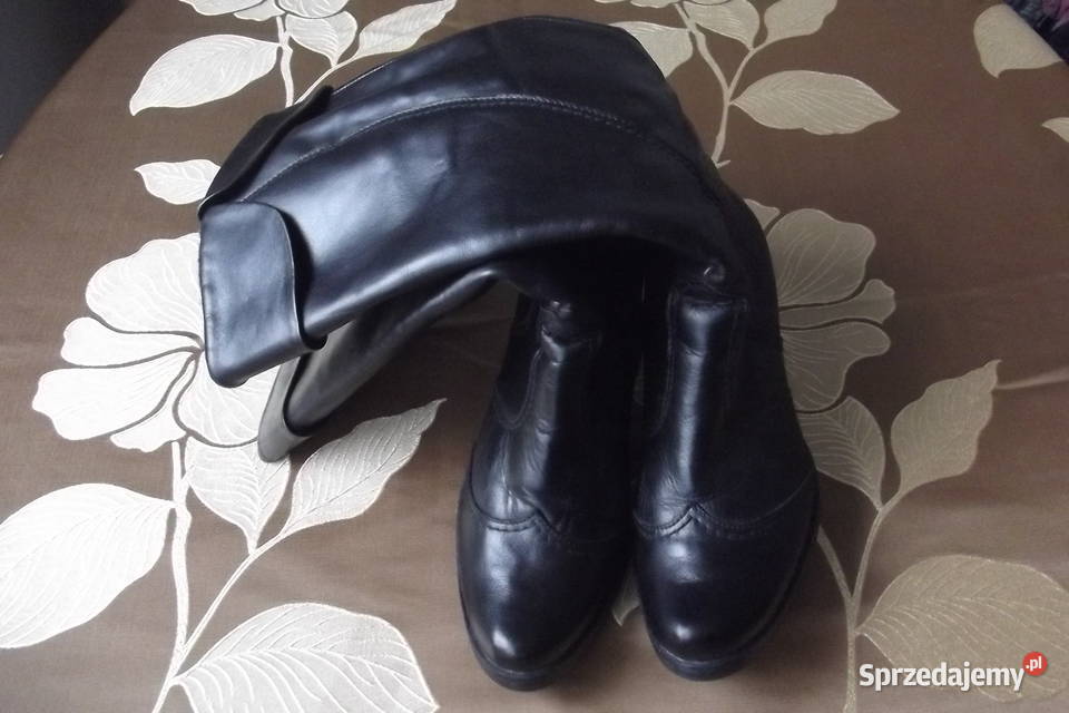Buty damskie kozaki czarne skóra r37 skóra Piekary Śląskie sprzedam