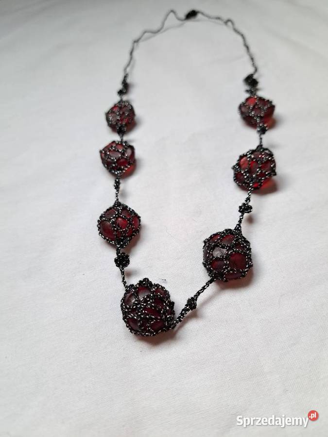 Naszyjnik handmade z kamieniami w kolorze Naszyjniki Brzesko sprzedam