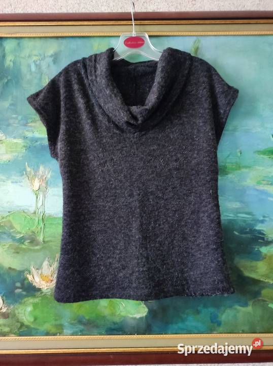 włoski włochaty wełniany sweterek sweter golf