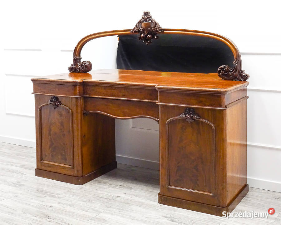 Dekoracyjna TOALETKA MAHOŃ DUŻE LUSTRO SOLIDNA wielkopolskie Kalisz