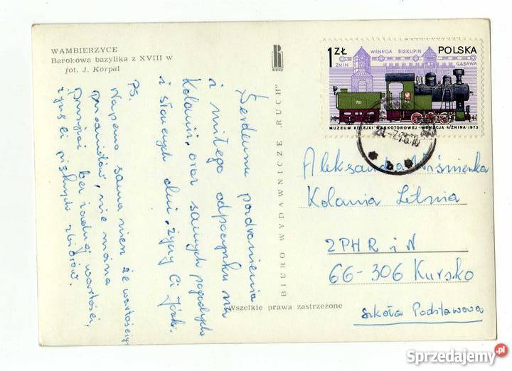 WAMBIERZYCE BAZYLIKA POCZTÓWKA SEPIA Krynki