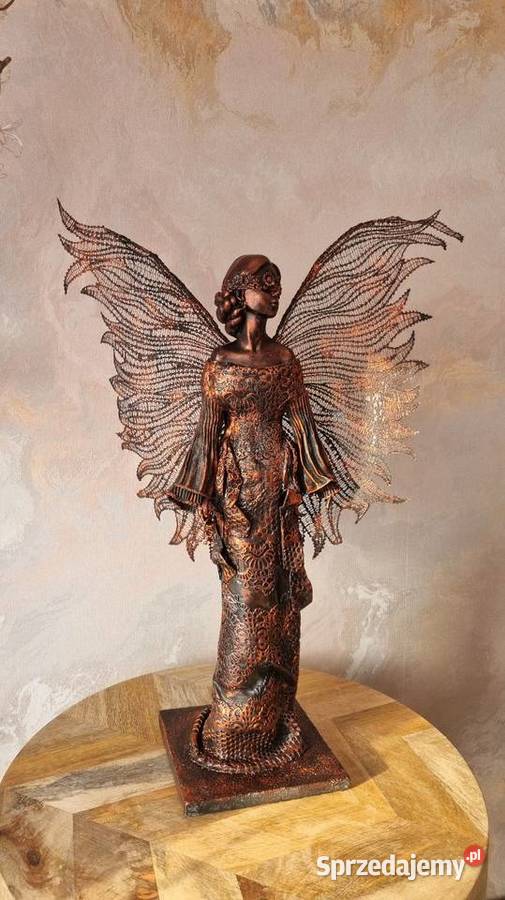 Anioł w kolorze miedzi z drobinkami turkusu Zamość