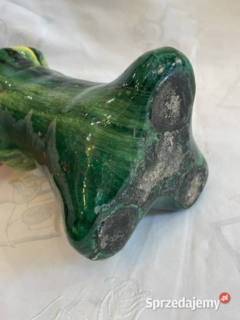 Wyjątkowy zielony wazon ceramiczny proj Marian
