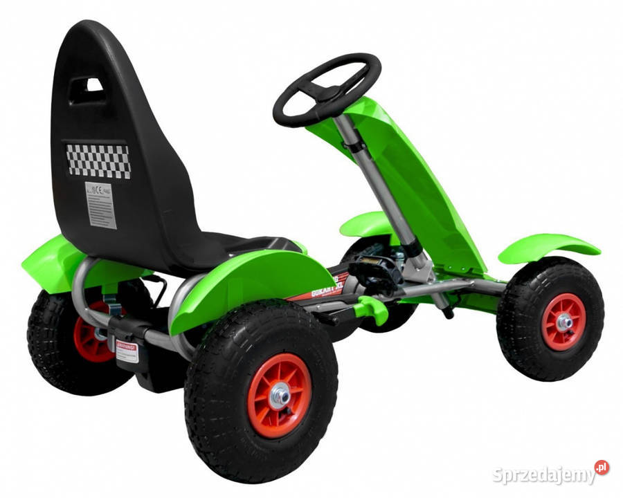 Gokart na pedały zielony pompowane koła napęd