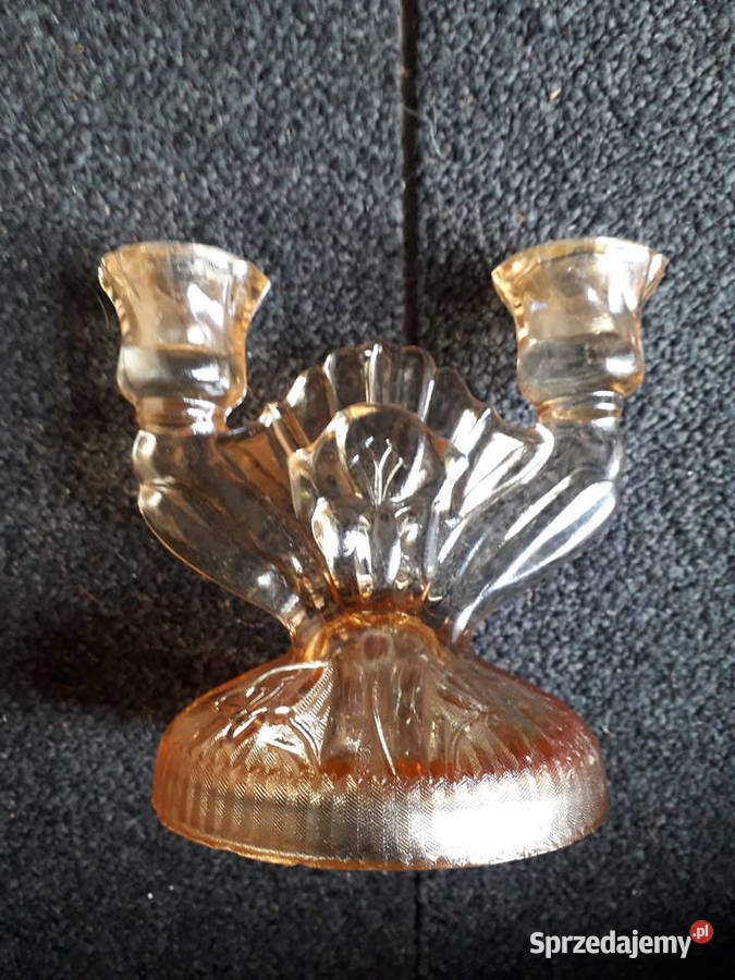 Szklany świecznik rozalinowy Warszawa