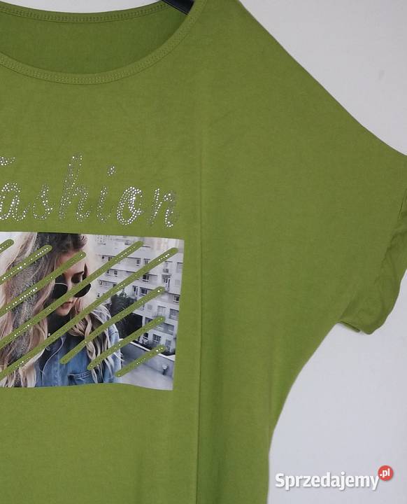 XXL Włoska bluzka tshirt o kroju nietoperza Rozmiar 54 Gliwice