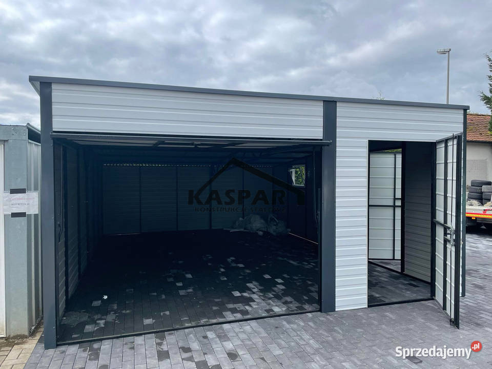 Garaz blaszany 5x6 2x Brama uchylna 2x drzwi Piła sprzedam