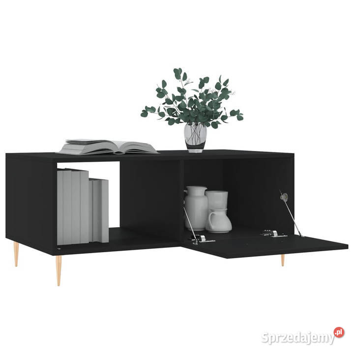Stolik kawowy czarny 90x50x40 materiał