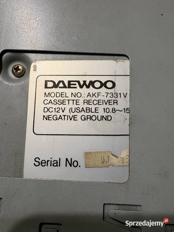 Radio samochodowe Deawoo Model AKF7331V Sprzęt audio fabryczny Rossosz