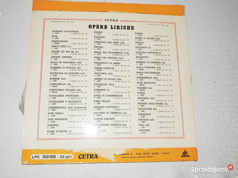 Andrea Chnier Cetra LPC 50169 Włochy klasyczna Płyty i kasety Przemyśl