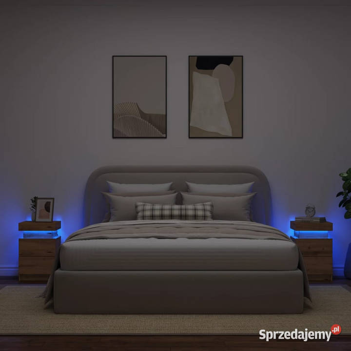 Szafki nocne z LED 2 dąb artisian 35x39x55 Warszawa
